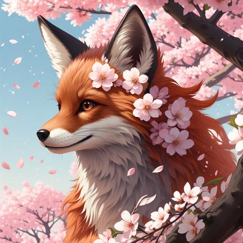 二次元狐狸图片_二次元红狐壁纸，可爱狐狸大眼睛长尾巴
